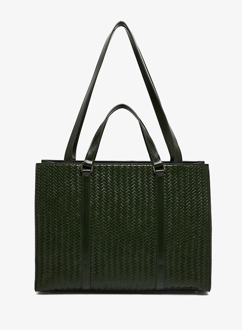 ناين ويست حقيبة يد علوية بتفاصيل شعار - Image 2